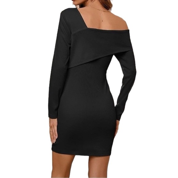 NWT Ladies Classy Ribbed Off Shoulder Knit Cocktail Dress - Picture 5 of 6